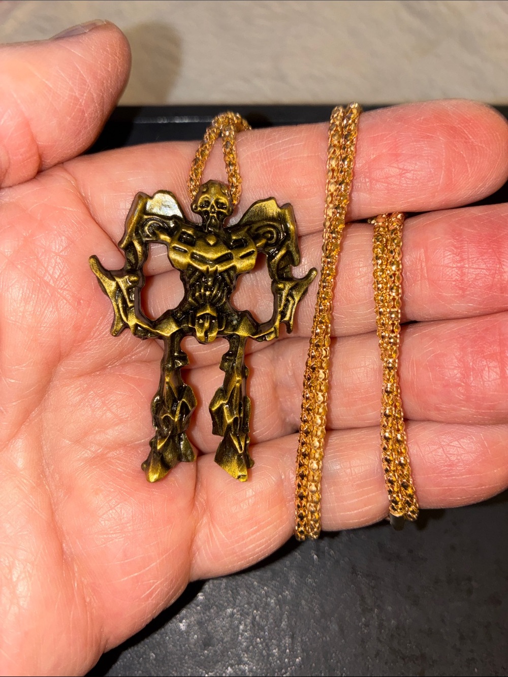 Gold-Tone Robot Pendant Necklace